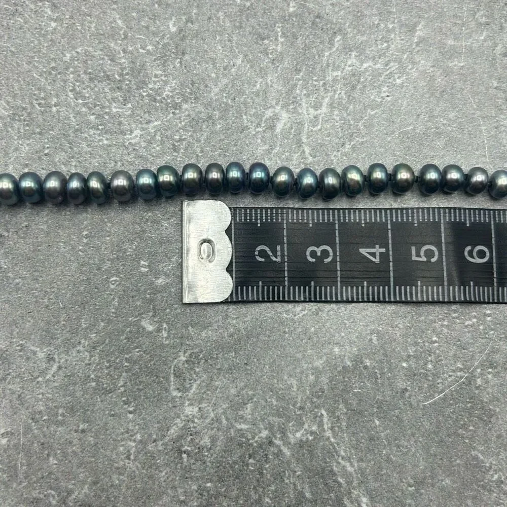 NWOT Natural Real Fresh Water Womens Blue Purple Pearl Bead Necklace 17.5 in